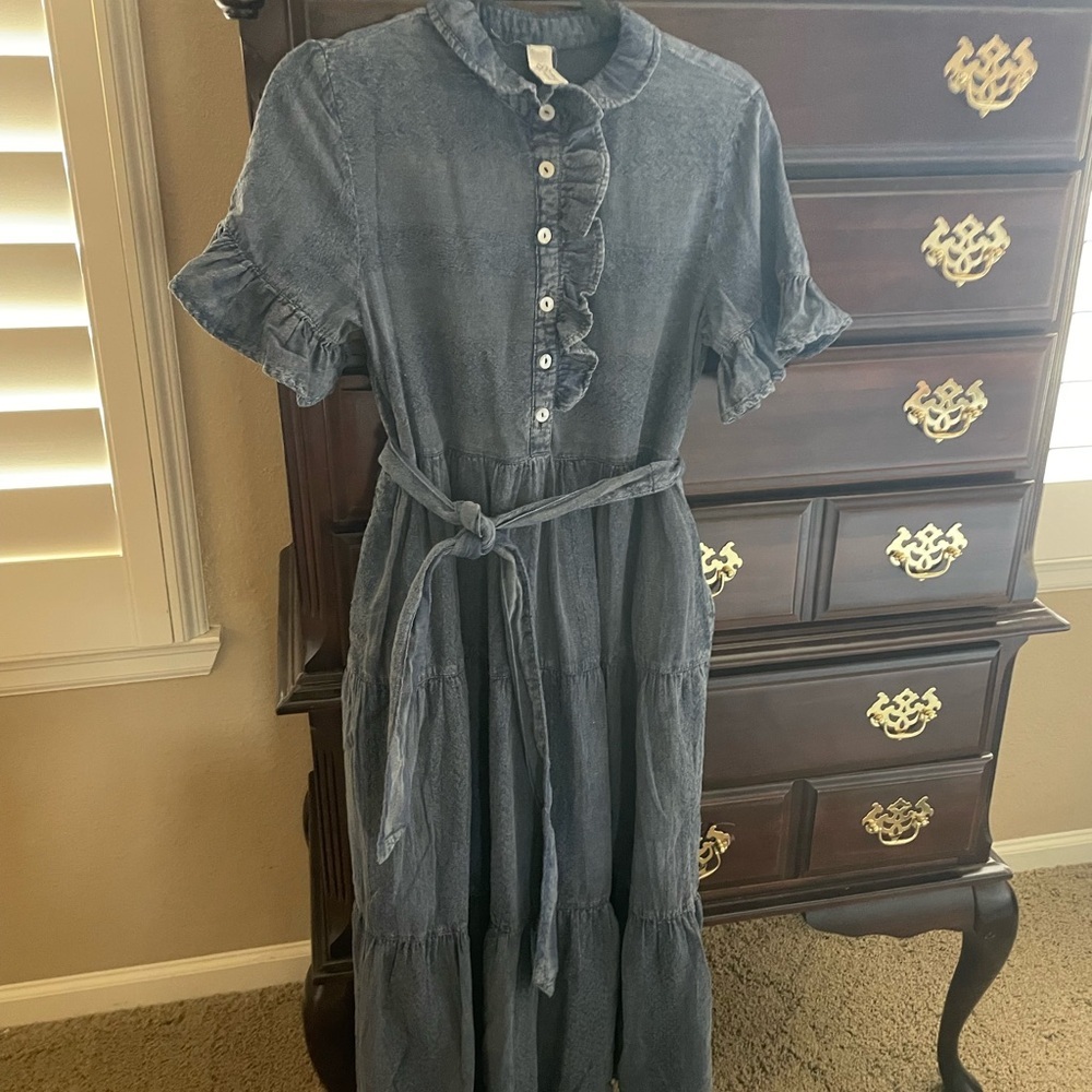 Uncle Frank Denim Blue Midi Dress xs